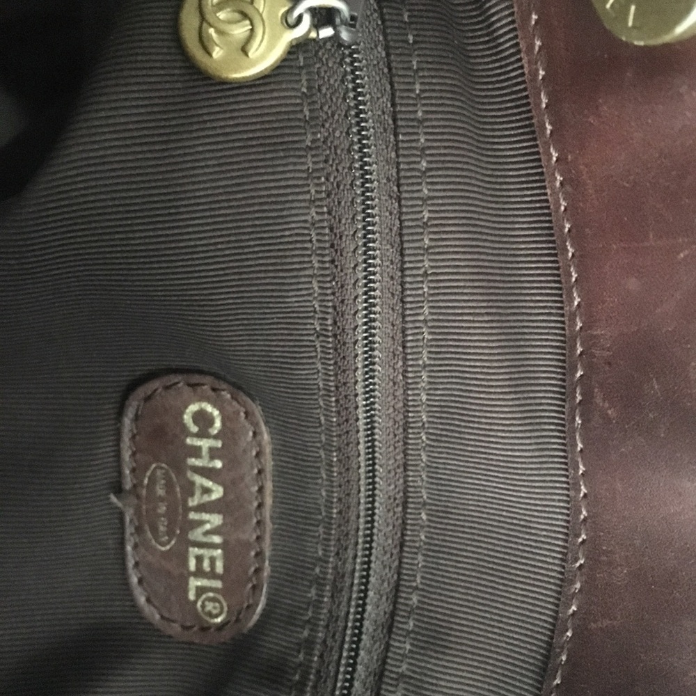 Authentic Chanel denim and brown leather - Picture 3 of 8